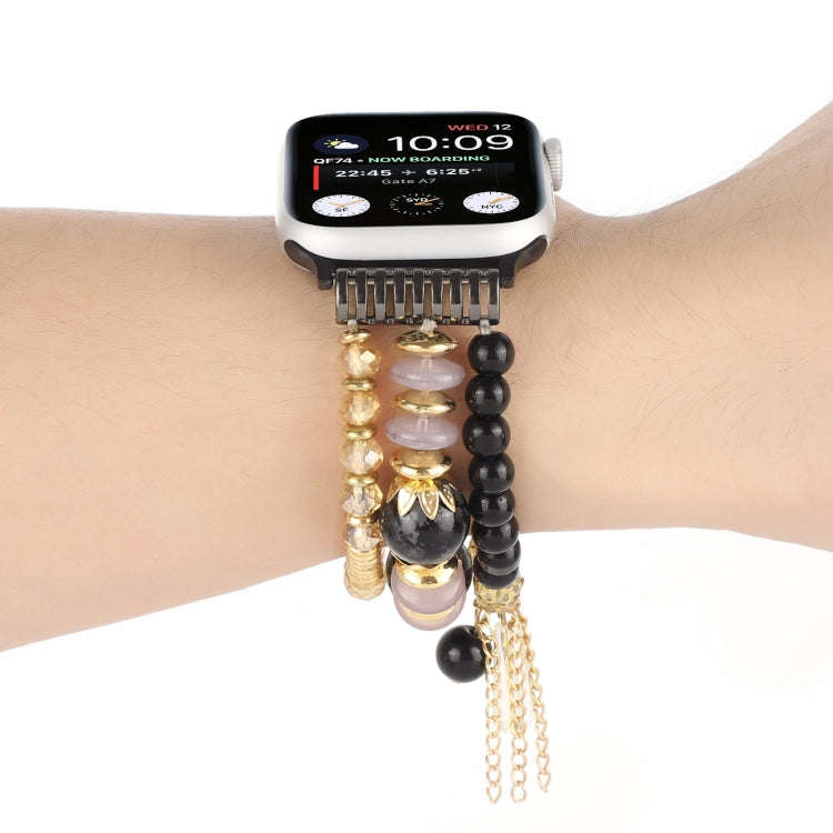 Pearl Strap Watch Band For Apple Watch Series 9&8&7 41mm / SE 3&SE 2&6&SE&5&4 40mm / 3&2&1 38mm(B...