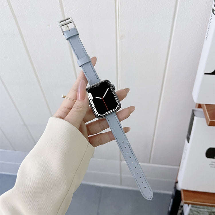 Leather Watch Band For Apple Watch Series 9&8&7 41mm / SE 3&SE 2&6&SE&5&4 40mm / 3&2&1 38mm(Yellow)