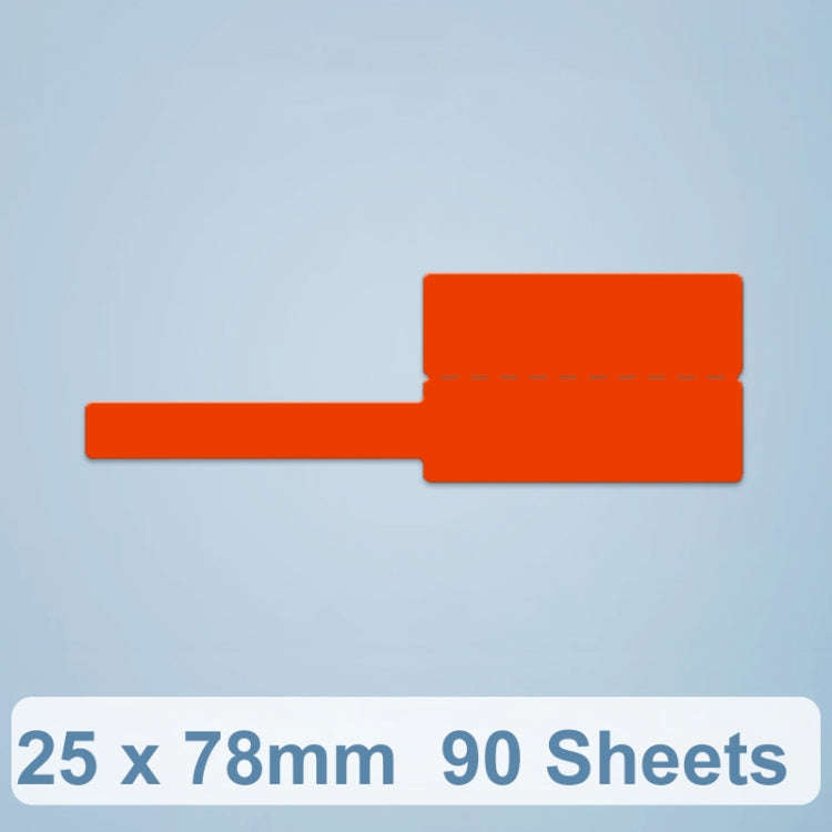 25 x 78mm  90 Sheets Thermal Label Data Cable Sort Stickers For NiiMbot D101 / D11(Red)