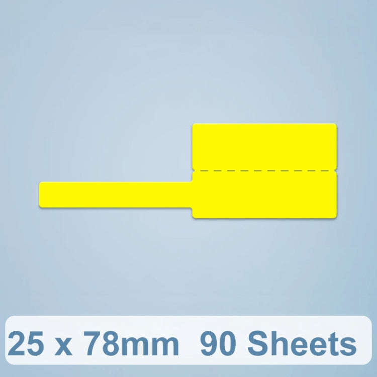 25 x 78mm  90 Sheets Thermal Label Data Cable Sort Stickers For NiiMbot D101 / D11(Yellow)
