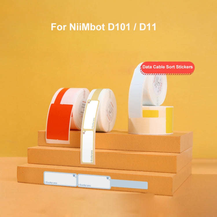 12.5 x 99mm 70 Sheets Thermal Label Data Cable Sort Stickers For NiiMbot D101 / D11(Lucky You)