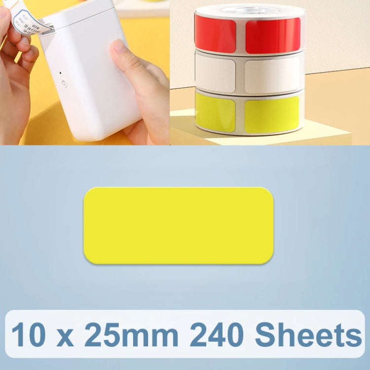10 x 25mm 240 Sheets Thermal Printing Label Paper Stickers For NiiMbot D101 / D11(Yellow)