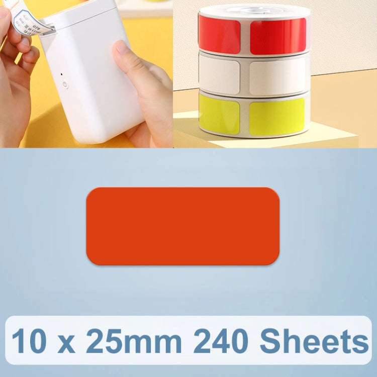 10 x 25mm 240 Sheets Thermal Printing Label Paper Stickers For NiiMbot D101 / D11(Red)