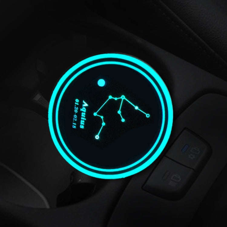 2 PCS Car Constellation Series AcrylicColorful USB Charger Water Cup Groove LED Atmosphere Light(...