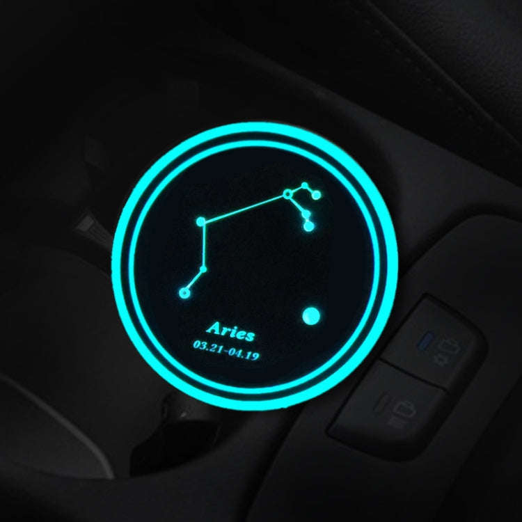 2 PCS Car Constellation Series AcrylicColorful USB Charger Water Cup Groove LED Atmosphere Light(...
