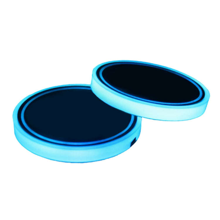 2 PCS Car Constellation Series AcrylicColorful USB Charger Water Cup Groove LED Atmosphere Light(...