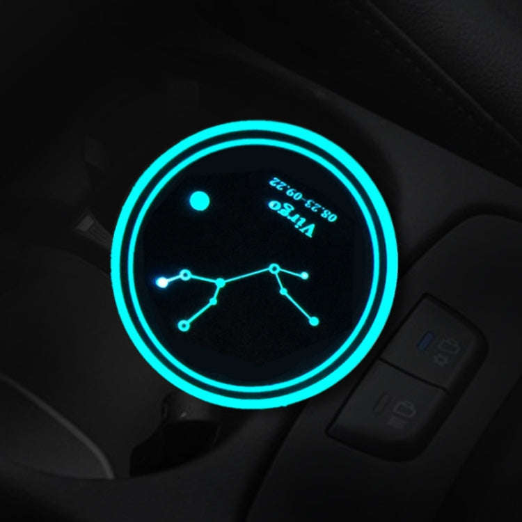 2 PCS Car Constellation Series AcrylicColorful USB Charger Water Cup Groove LED Atmosphere Light(...