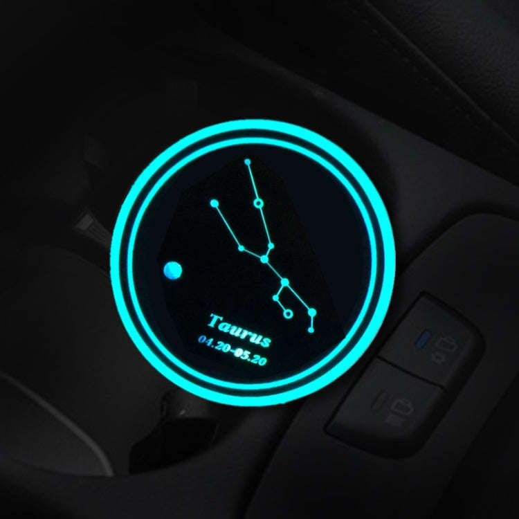 2 PCS Car Constellation Series AcrylicColorful USB Charger Water Cup Groove LED Atmosphere Light(...