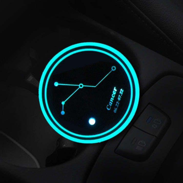 2 PCS Car Constellation Series AcrylicColorful USB Charger Water Cup Groove LED Atmosphere Light(...