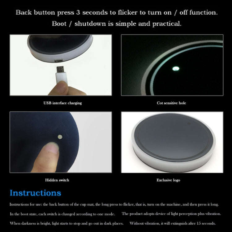 2 PCS Car Constellation Series AcrylicColorful USB Charger Water Cup Groove LED Atmosphere Light(...