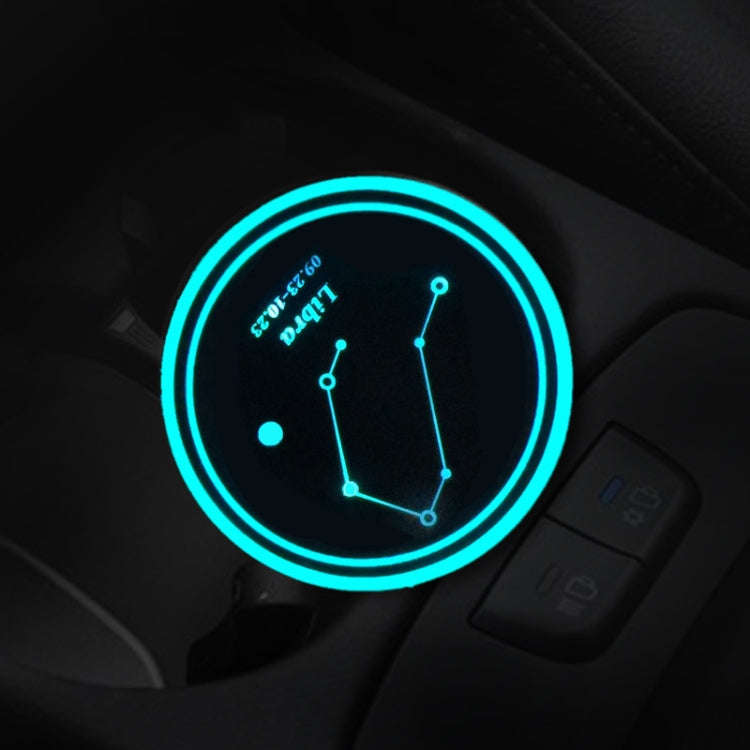2 PCS Car Constellation Series AcrylicColorful USB Charger Water Cup Groove LED Atmosphere Light(...