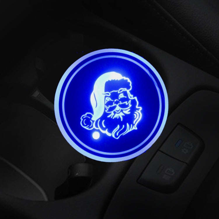 Car AcrylicColorful USB Charger Water Cup Groove LED Atmosphere Light(Santa Claus)