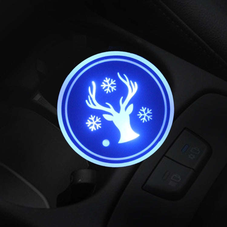 Car AcrylicColorful USB Charger Water Cup Groove LED Atmosphere Light(Christmas Deer)