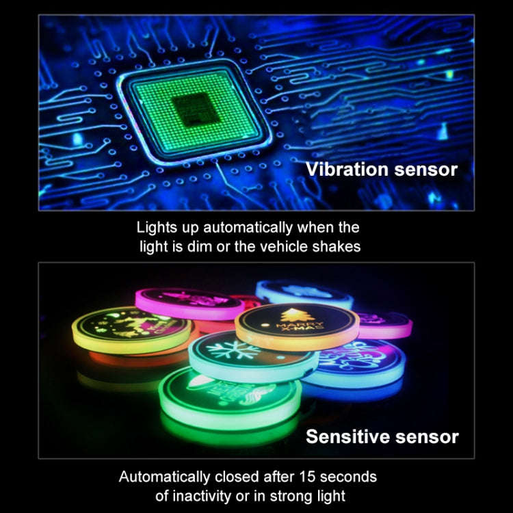 Car AcrylicColorful USB Charger Water Cup Groove LED Atmosphere Light(Christmas Tree)