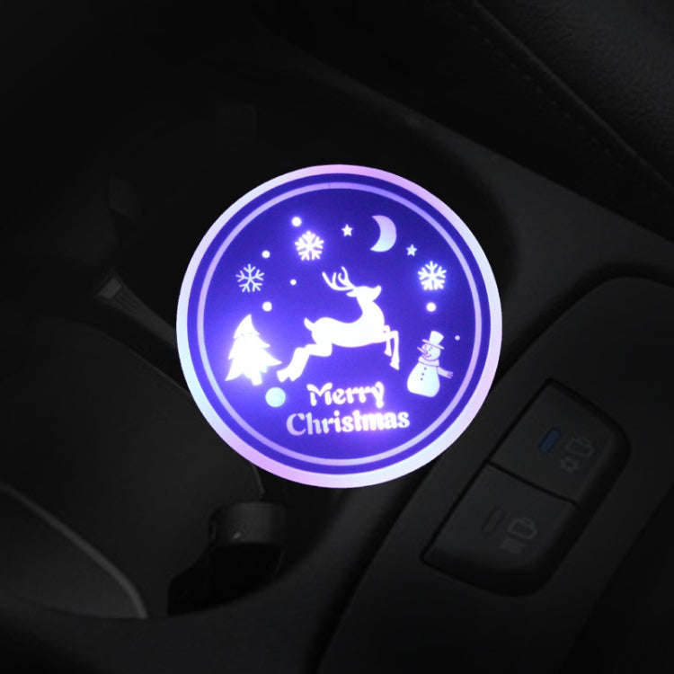 Car AcrylicColorful USB Charger Water Cup Groove LED Atmosphere Light(Christmas)