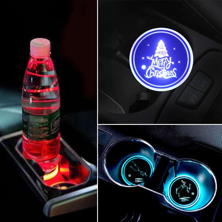 Car AcrylicColorful USB Charger Water Cup Groove LED Atmosphere Light(English Tree)