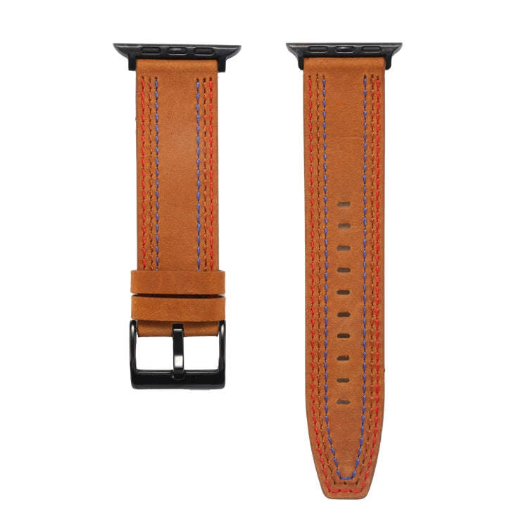 Sewing Matte Leather Watch Band for Apple Watch Ultra 49mm&Watch Ultra 2 49mm / Series 9&8&7 45mm...