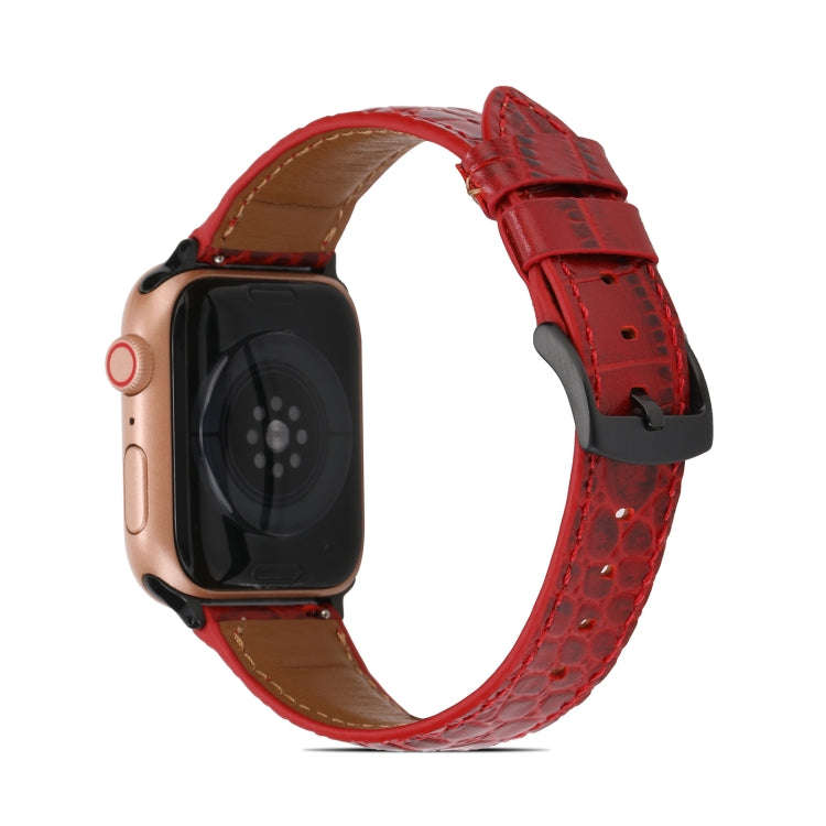 Crocodile Texture Leather Watch Band for Apple Watch Series 9&8&7 41mm / SE 3&SE 2&6&SE&5&4 40mm ...