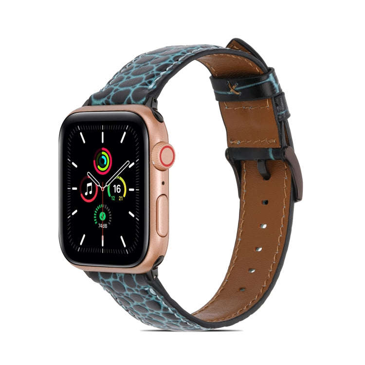 Crocodile Texture Leather Watch Band for Apple Watch Ultra 49mm&Watch Ultra 2 49mm / Series 9&8&7...