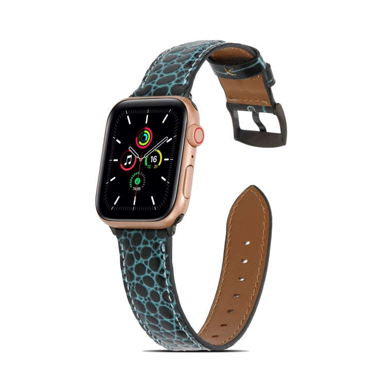 Crocodile Texture Leather Watch Band for Apple Watch Ultra 49mm&Watch Ultra 2 49mm / Series 9&8&7...
