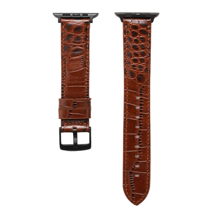 Crocodile Texture Leather Watch Band for Apple Watch Ultra 49mm&Watch Ultra 2 49mm / Series 9&8&7...