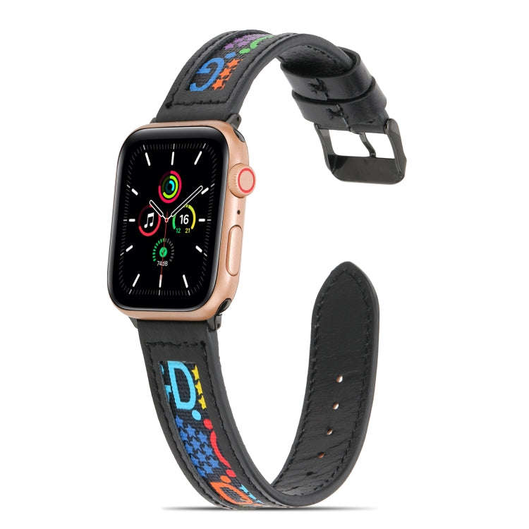 Genuine Leather + GD Knitting Watch Band for Apple Watch Ultra 49mm&Watch Ultra 2 49mm / Series 9...