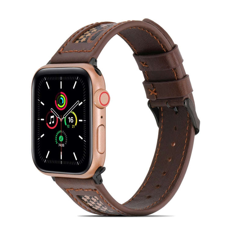 Genuine Leather + GD Knitting Watch Band for Apple Watch Ultra 49mm&Watch Ultra 2 49mm / Series 9...