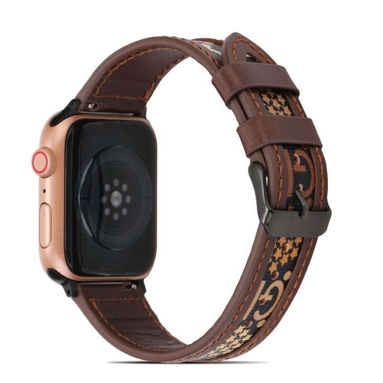 Genuine Leather + GD Knitting Watch Band for Apple Watch Ultra 49mm&Watch Ultra 2 49mm / Series 9...