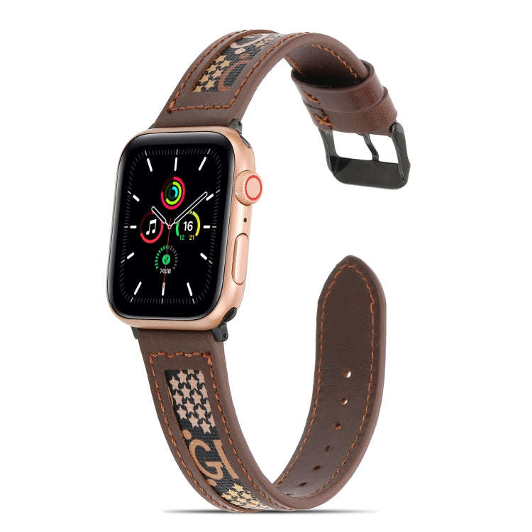 Genuine Leather + GD Knitting Watch Band for Apple Watch Ultra 49mm&Watch Ultra 2 49mm / Series 9...