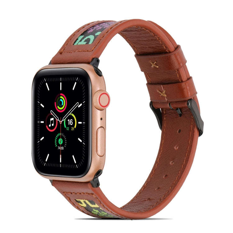 Genuine Leather + GD Knitting Watch Band for Apple Watch Ultra 49mm&Watch Ultra 2 49mm / Series 9...
