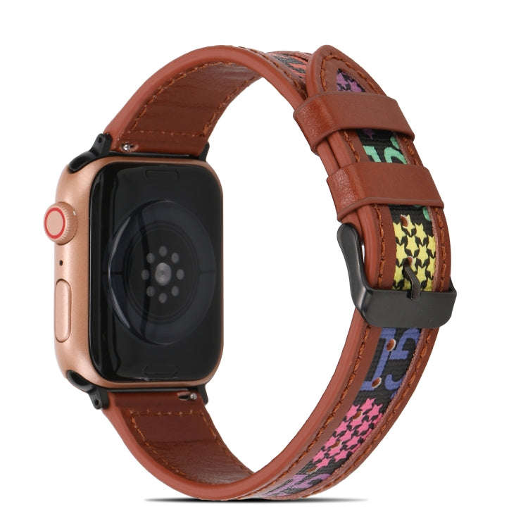 Genuine Leather + GD Knitting Watch Band for Apple Watch Ultra 49mm&Watch Ultra 2 49mm / Series 9...