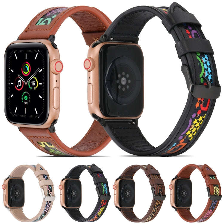Genuine Leather + GD Knitting Watch Band for Apple Watch Ultra 49mm&Watch Ultra 2 49mm / Series 9...
