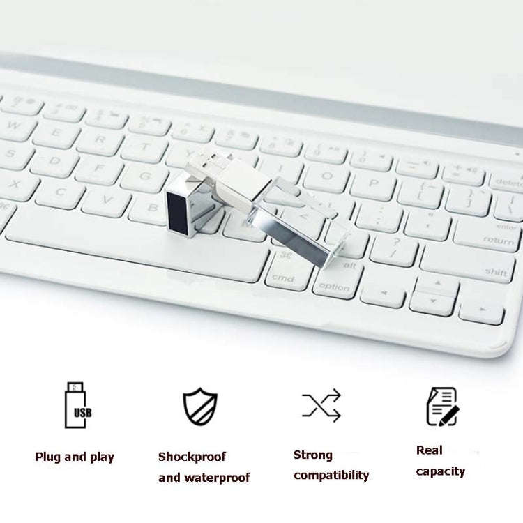 Crystal Flash Light Emitting USB 2.0 Flash Drive Car Music USB Flash Drive, Capacity:64GB(White)