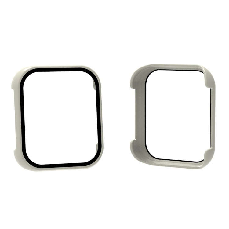 For OPPO Watch 2 42mm PC + Tempered Glass Watch Protective Case(Ivory White)