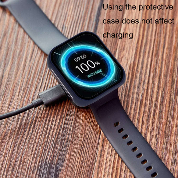 For OPPO Watch 2 42mm PC + Tempered Glass Watch Protective Case(Ink Blue)