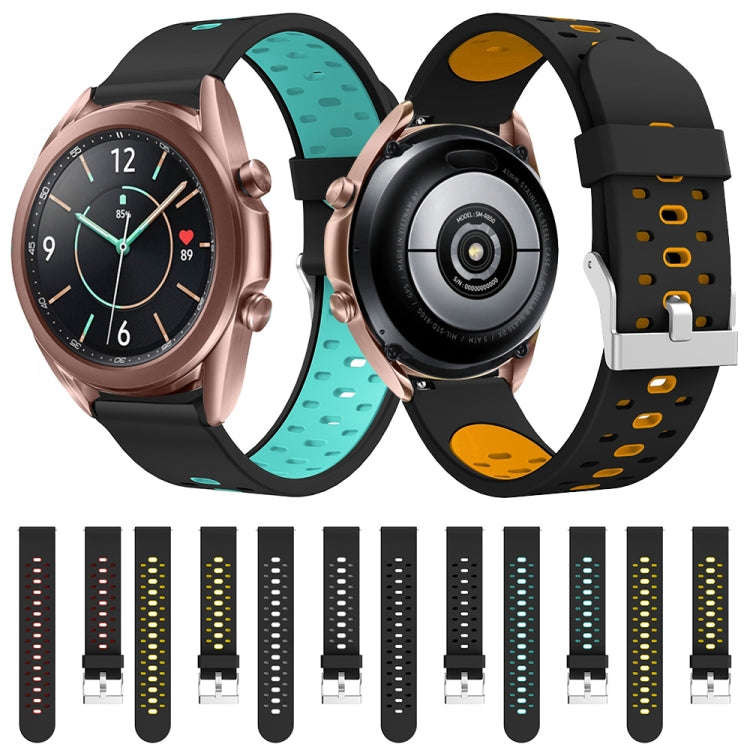 For Samsung Galaxy Watch 3 45mm Three Row Holes Silicone Watch Band(Black)