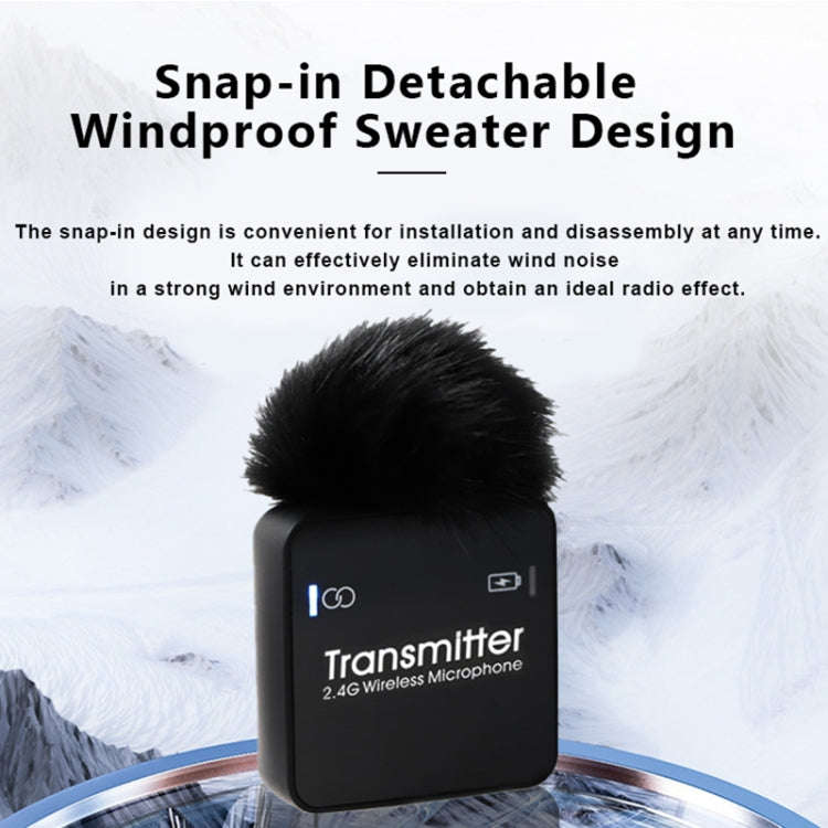 AY123 2.4G Wireless Lavalier Microphone with Digital Display(Black)