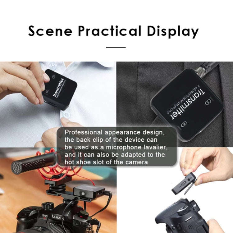 AY123 2.4G Wireless Lavalier Microphone with Digital Display(Black)