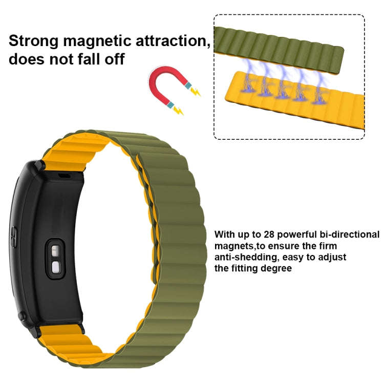 For Fitbit Charge 3 / 4 Silicone Magnetic Watch Band(Grey Orange)