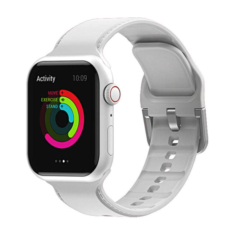 Silicone Watch Band For Apple Watch Series 9&8&7 41mm / SE 3&SE 2&6&SE&5&4 40mm / 3&2&1 38mm(White)