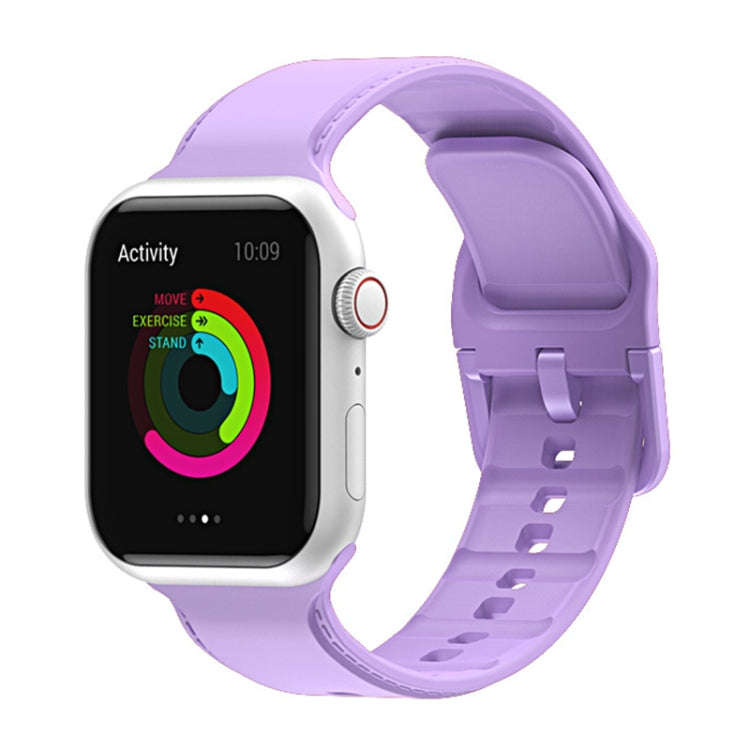 Silicone Watch Band For Apple Watch Series 9&8&7 41mm / SE 3&SE 2&6&SE&5&4 40mm / 3&2&1 38mm(Purple)