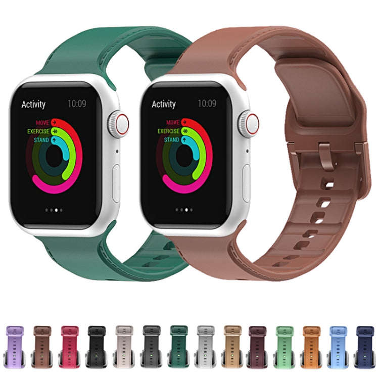 Silicone Watch Band For Apple Watch Series 9&8&7 41mm / SE 3&SE 2&6&SE&5&4 40mm / 3&2&1 38mm(Midn...