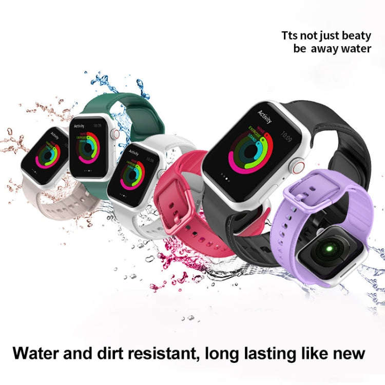Silicone Watch Band For Apple Watch Series 9&8&7 41mm / SE 3&SE 2&6&SE&5&4 40mm / 3&2&1 38mm(Midn...