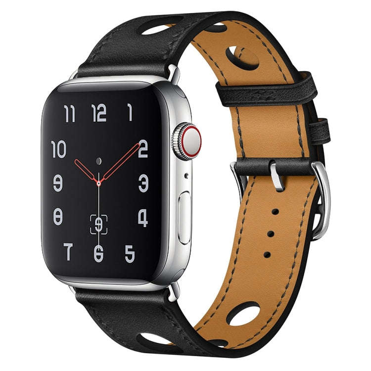 PU Silver Buckle Watch Band For Apple Watch Series 9&8&7 41mm / SE 3&SE 2&6&SE&5&4 40mm / 3&2&1 3...