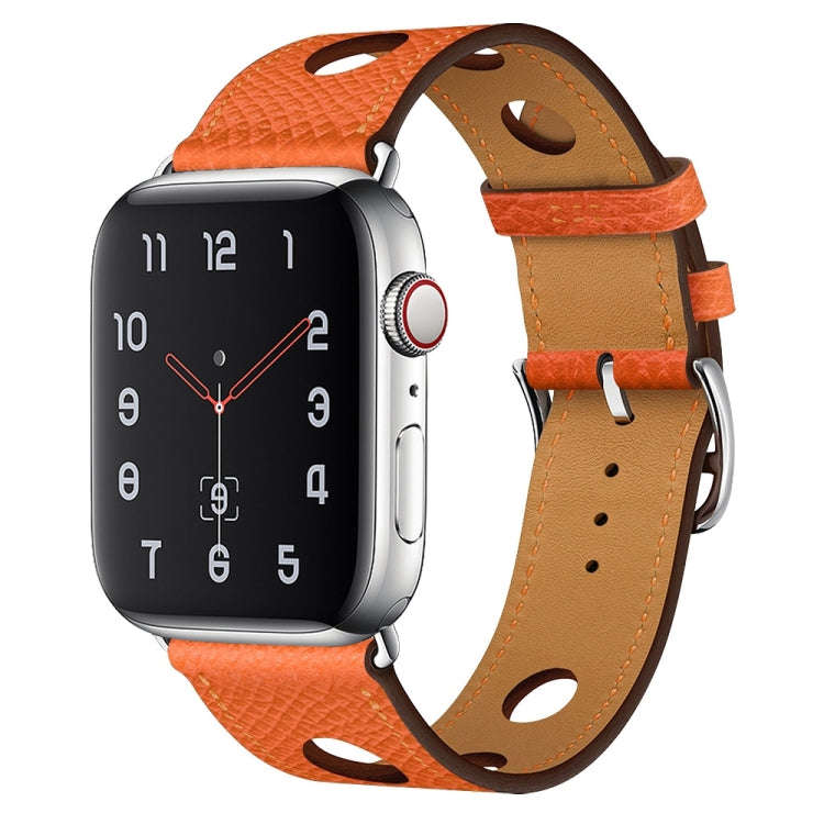 PU Silver Buckle Watch Band For Apple Watch Series 9&8&7 41mm / SE 3&SE 2&6&SE&5&4 40mm / 3&2&1 3...