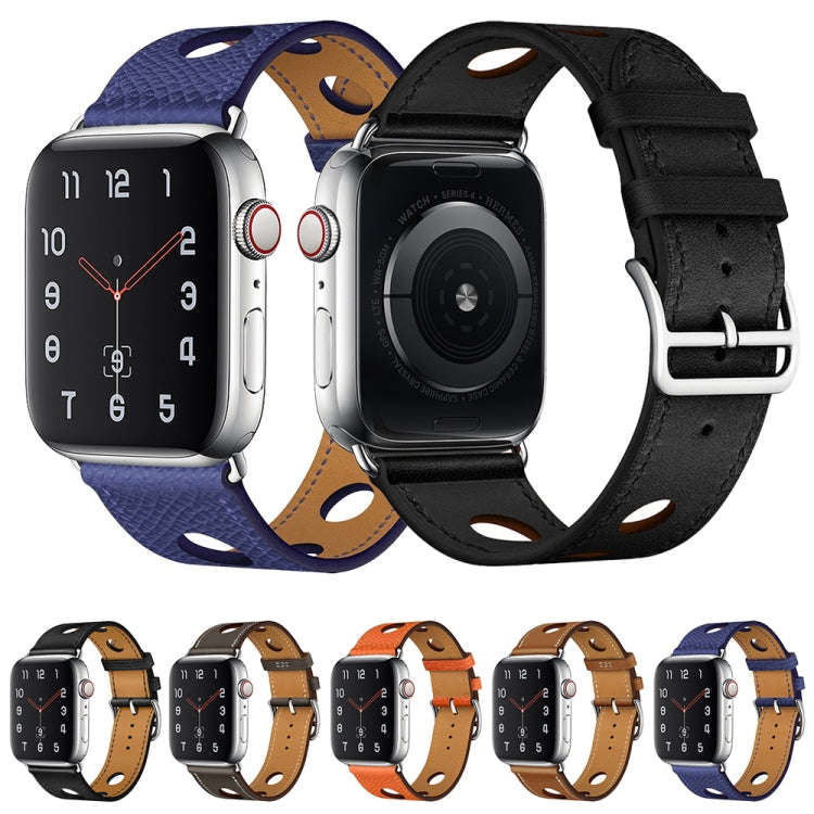 PU Silver Buckle Watch Band For Apple Watch Series 9&8&7 41mm / SE 3&SE 2&6&SE&5&4 40mm / 3&2&1 3...
