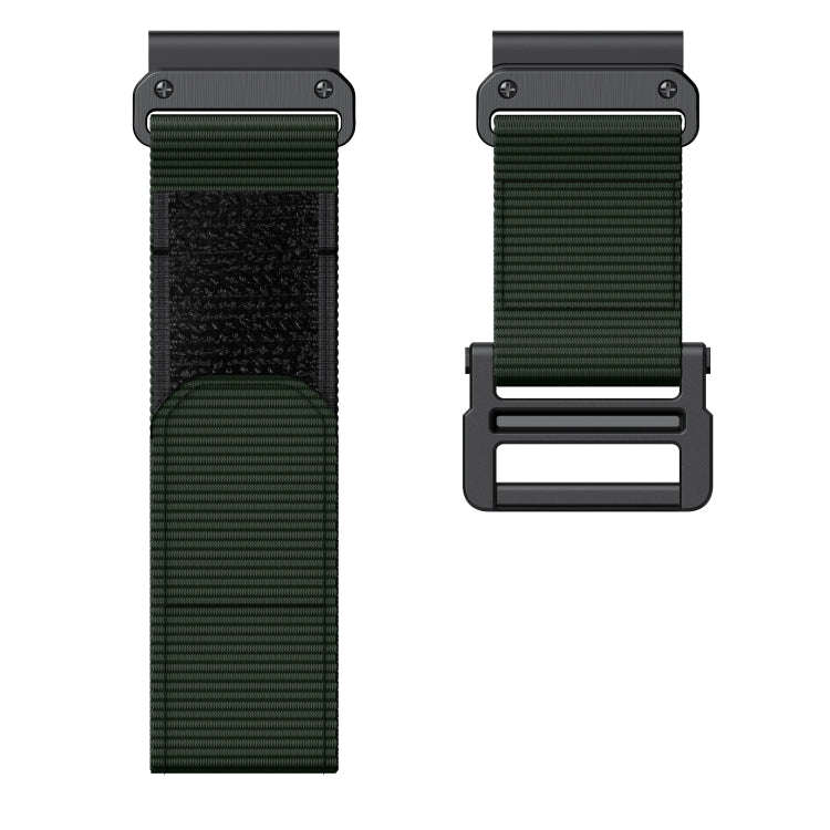 For Garmin Fenix 6X / 5X 26mm Hook And Loop Fastener Nylon Watch Band(Army Green)