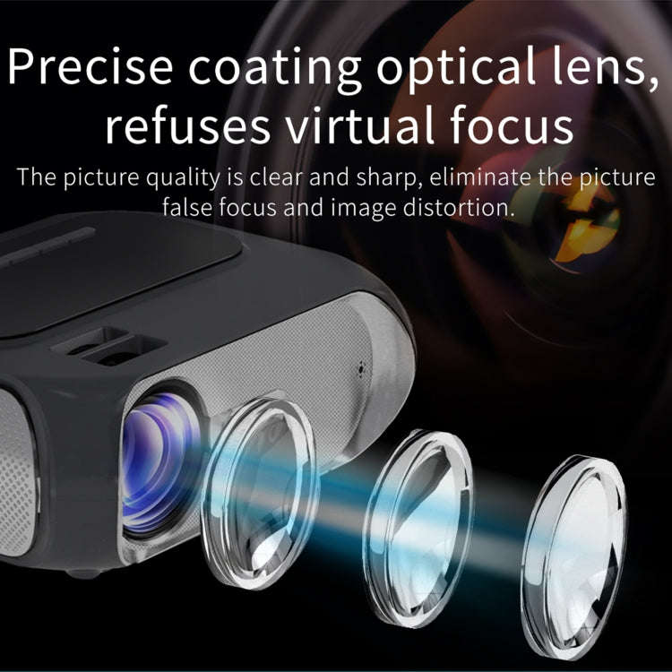T7i 720P 200 ANSI Home Theater LED HD Digital Projector, Same Screen Version, EU Plug(Silver Grey)