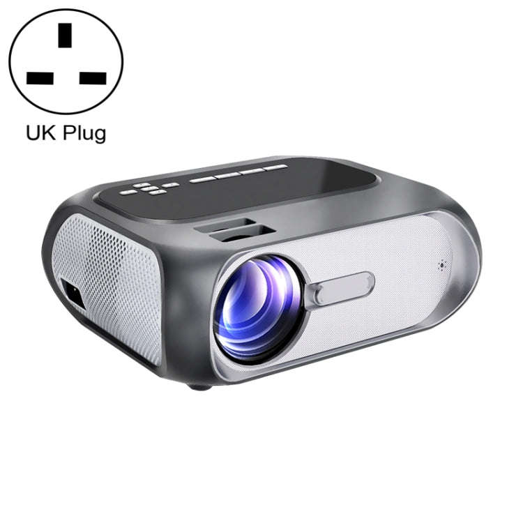 T7i 720P 200 ANSI Home Theater LED HD Digital Projector, Same Screen Version, UK Plug(Silver Grey)
