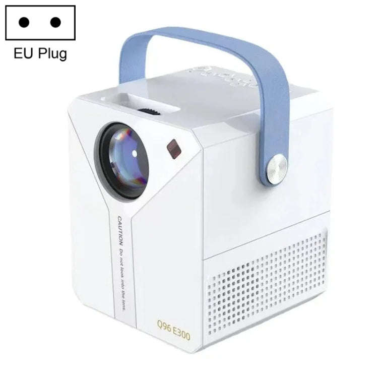 Q96 E300 Intelligent Portable HD 4K Projector, EU Plug, Specification:Basic Version(White)